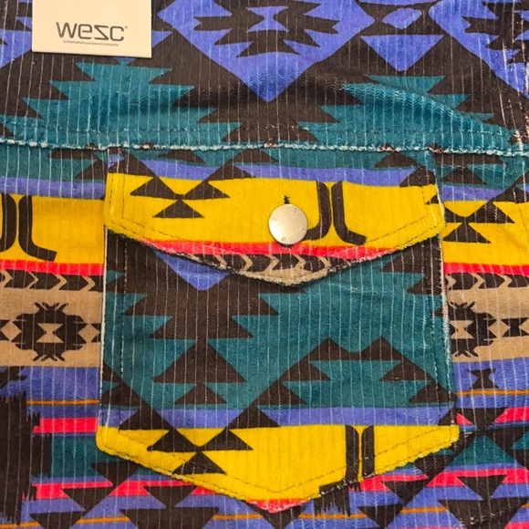 WESC Cord Trucker Blanket Print( Gorgeous Unisex Multi Color Jacket - Picture 4 of 12